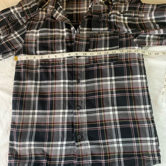 H&M Divided Plaid Flannel Shirt Black Red White Yellow Size XS - Picture 5 of 6